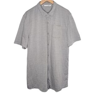 Travis Mathew Men's Gray Collared Short Sleeve Casual Button Down Shirt Size XL